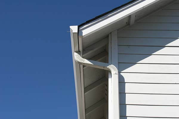 A newly installed gutter system