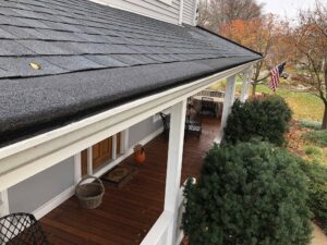 Gutter guards installed on a two-story Milwaukee home