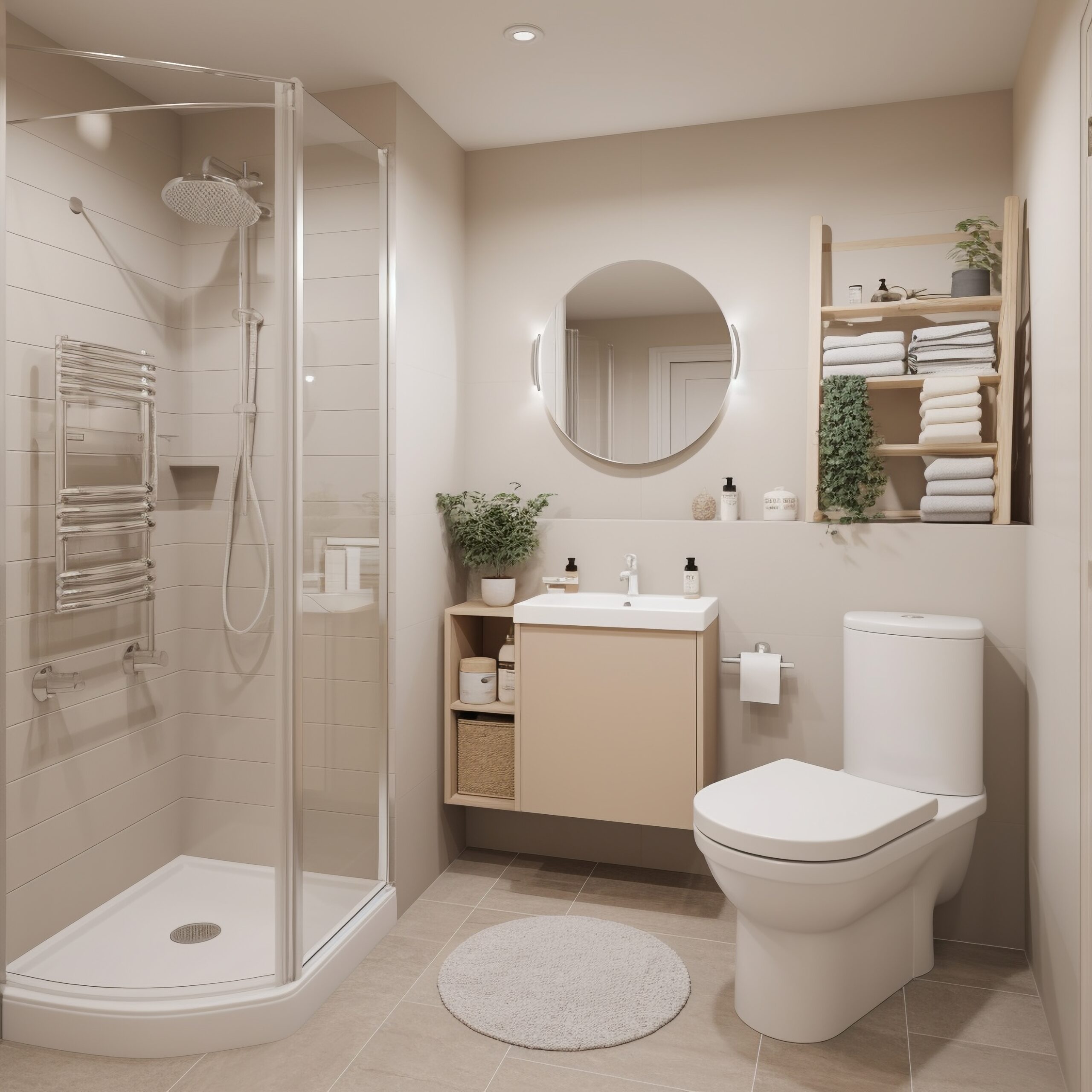 Marber shower insert with glass door