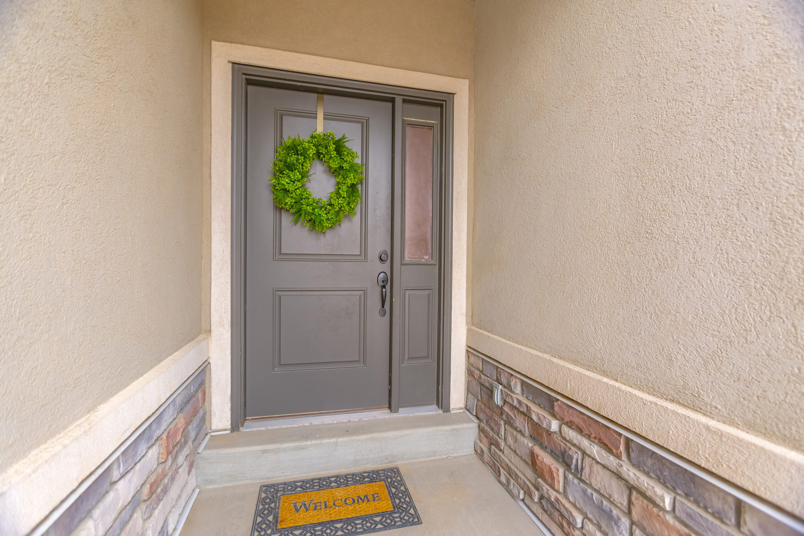 Brown entry door